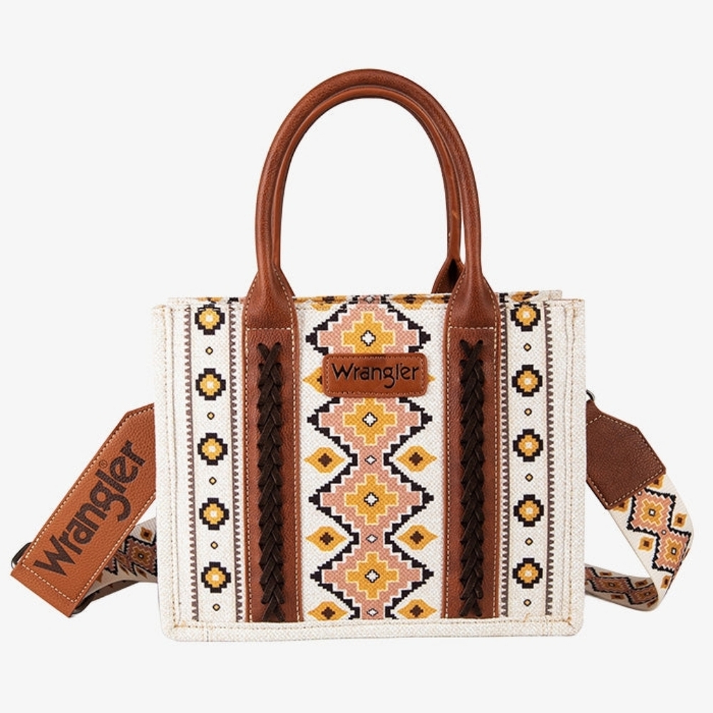 Wrangler Brown and Cream Patterned Tote Bag